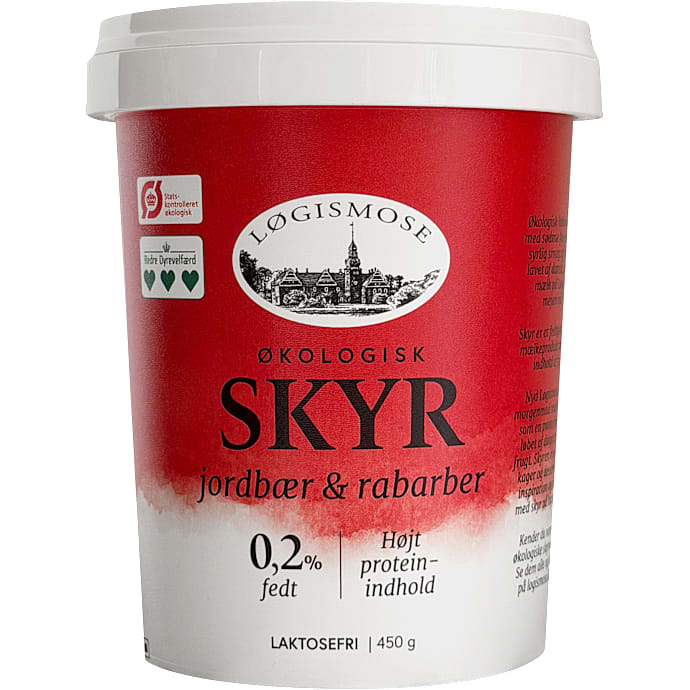 Skyr m. jordbær og rabarber øko