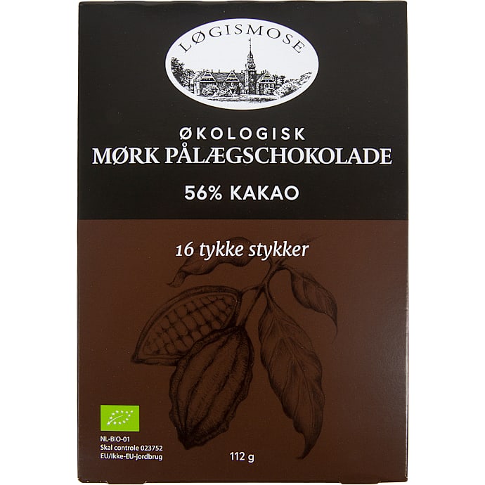 Mørk pålægschokolade 56% kakao øko