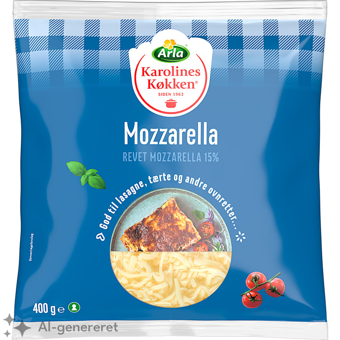 Revet mozzarella ost 15% fedt