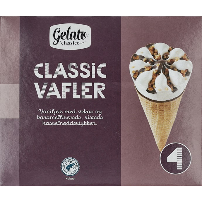 Mælkeisvafler m. vekao og ristede hasselnødder – produktbillede