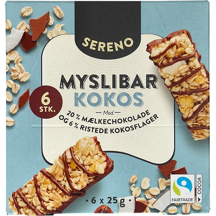 Müslibar m. chokolade og kokos