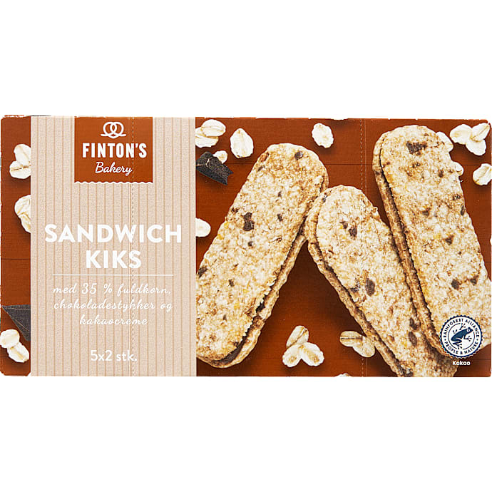Fuldkornskiks m. chokoladestykker og kakaocreme – produktbillede