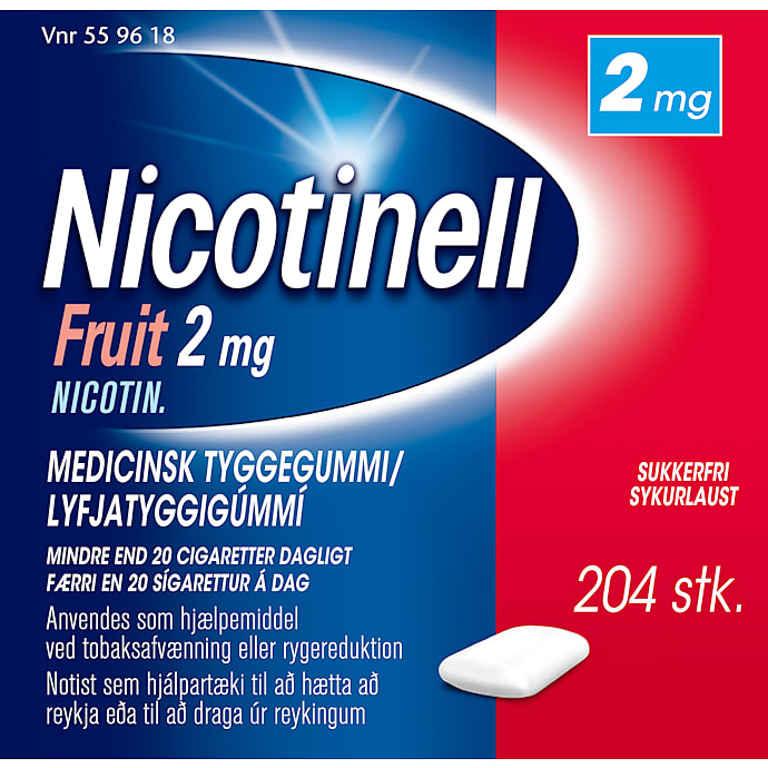 Nikotintyggegummi Fruit sukkerfri