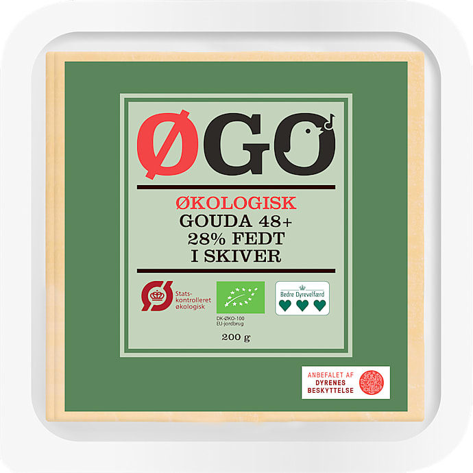 Gouda ost i skiver 48+ øko – produktbillede