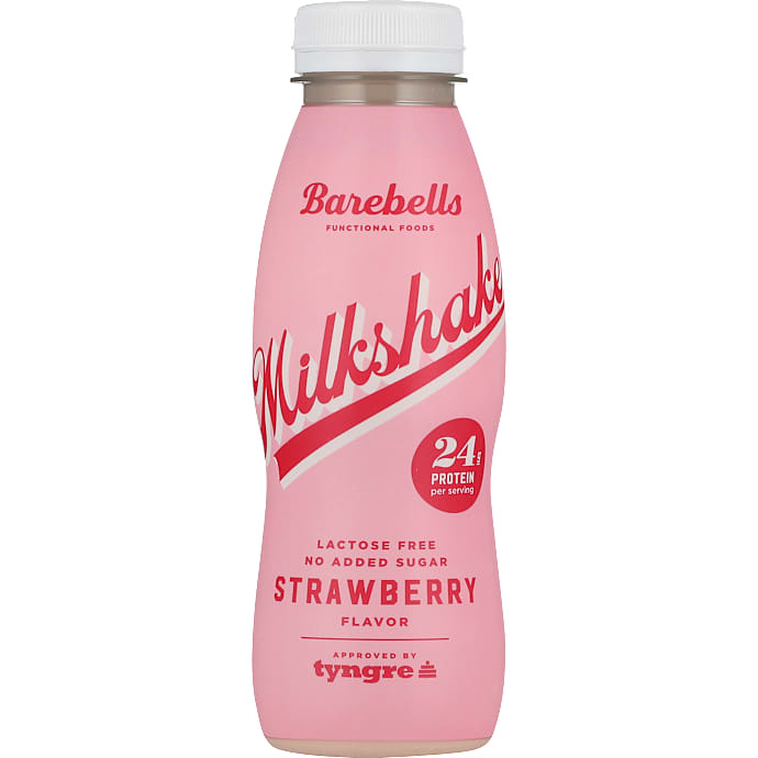 Proteinmilkshake m. jordbærsmag u. tilsat sukker laktosefri
