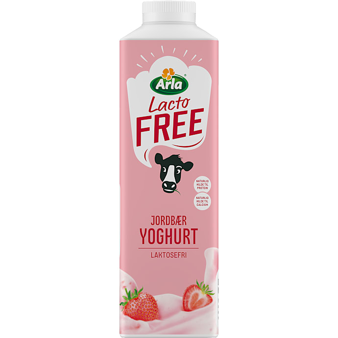 Yoghurt m. jordbær og vanilje 1,4% fedt laktosefri – produktbillede