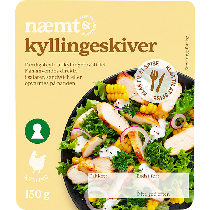 Stegt kylling i skiver