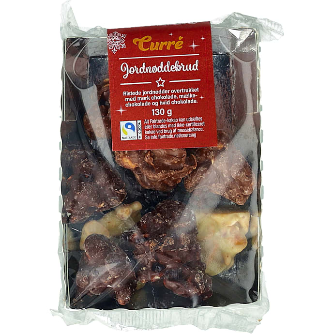 Jordnøddebrud m. mælke-, hvid- og mørk chokolade – produktbillede