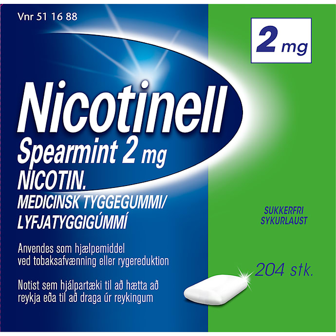 Nikotintyggegummi Spearmint sukkerfri