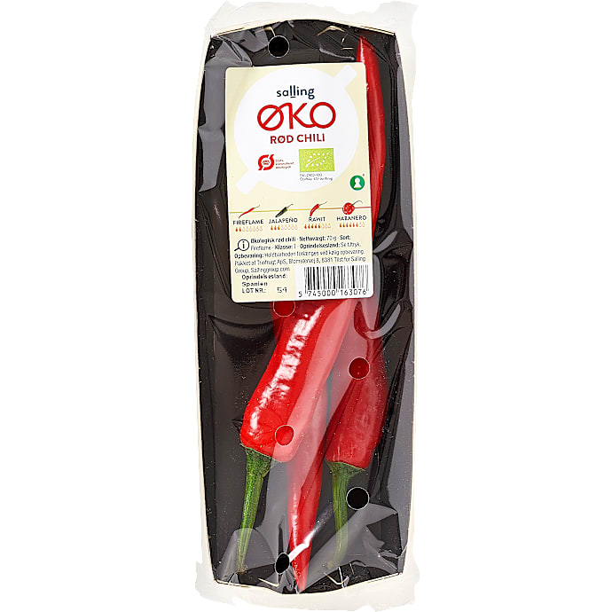 Rød chili øko – produktbillede