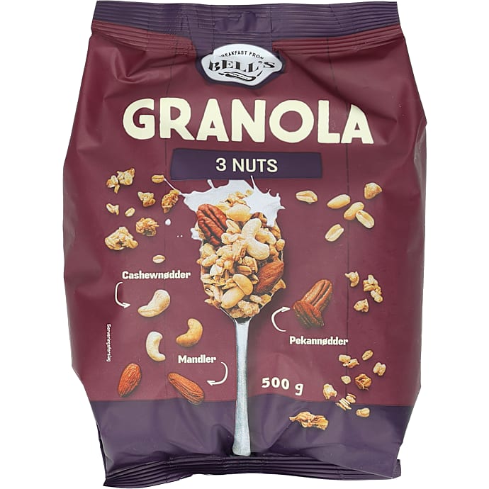 Granola m. cashewnødder, mandler og pekannødder