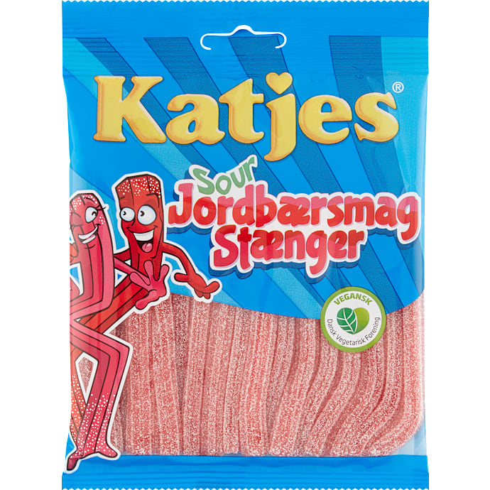 Jordbærsmag Stænger Sour vegansk