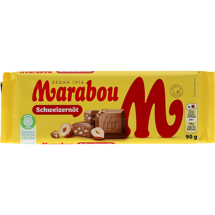 Schweizernöt mælkechokolade – produktbillede