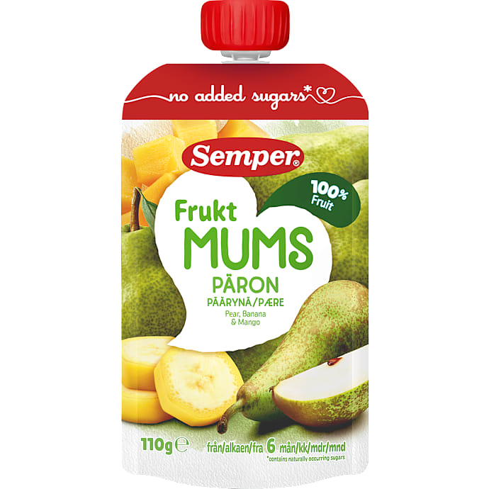 Grødsmoothie m. pære, banan og mango fra 6 mdr
