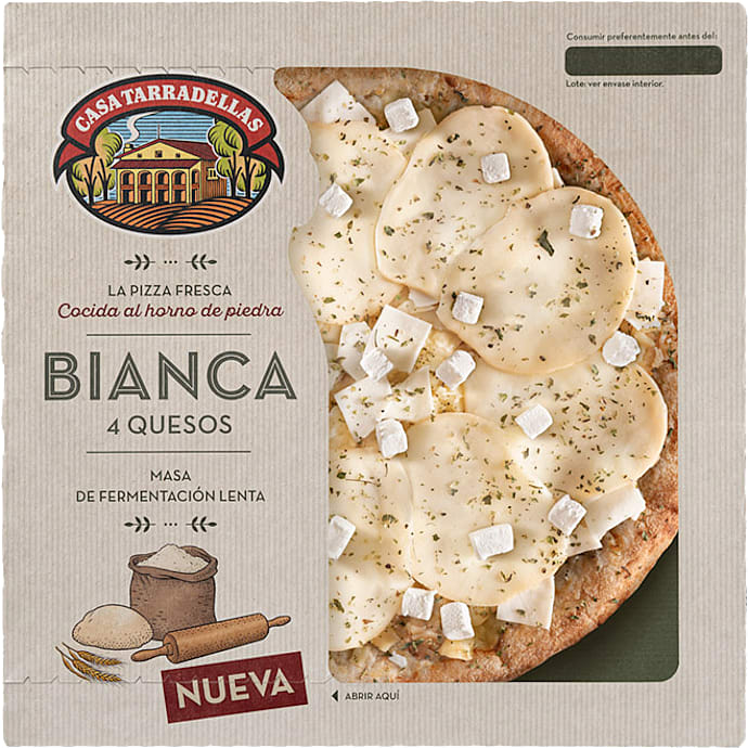 Pizza m. fire oste – produktbillede
