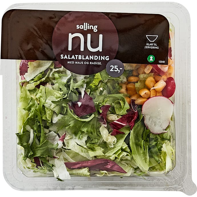 Snittet salatblanding m. majs og radise