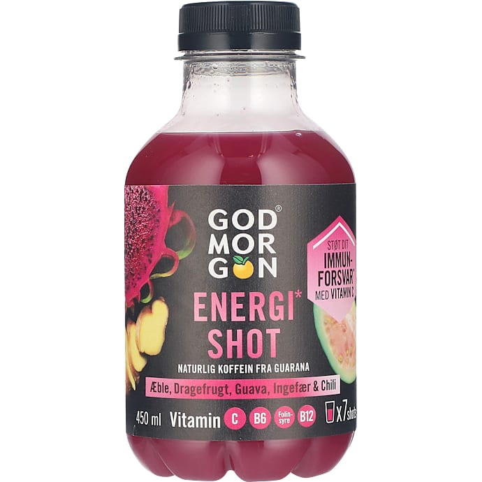 Ingefærshot m. æble, guava, dragefrugt og chili – produktbillede