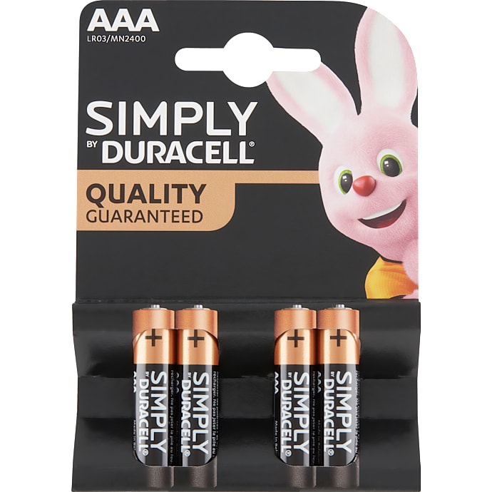 Duracell simply AAA batterier 4-pak