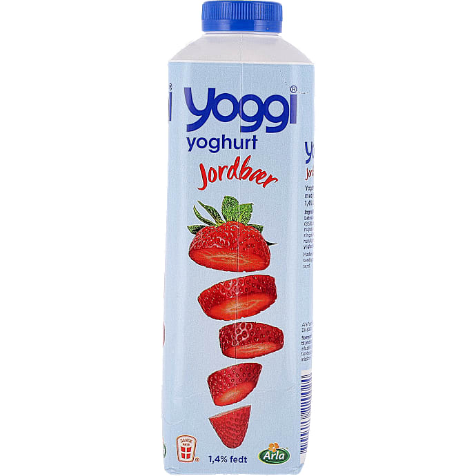 Yoghurt m. jordbær 1,4% fedt