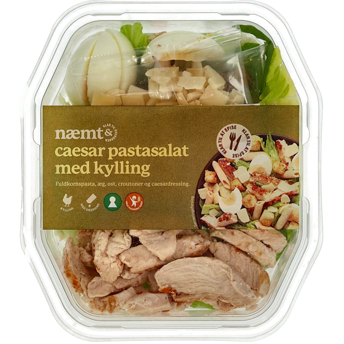 Måltidssalat Caesar m. kylling, ost, æg og croutoner