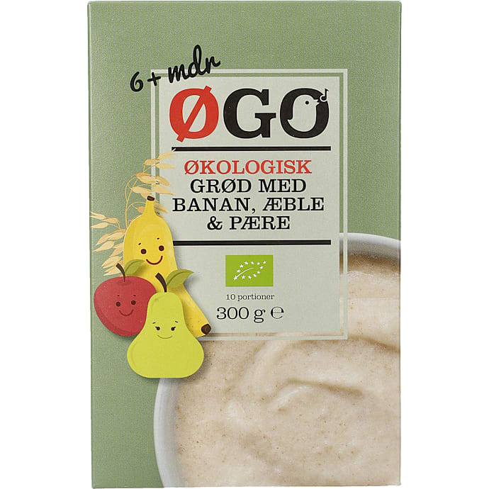 Grød m. banan, æble og pære fra 6 mdr. øko