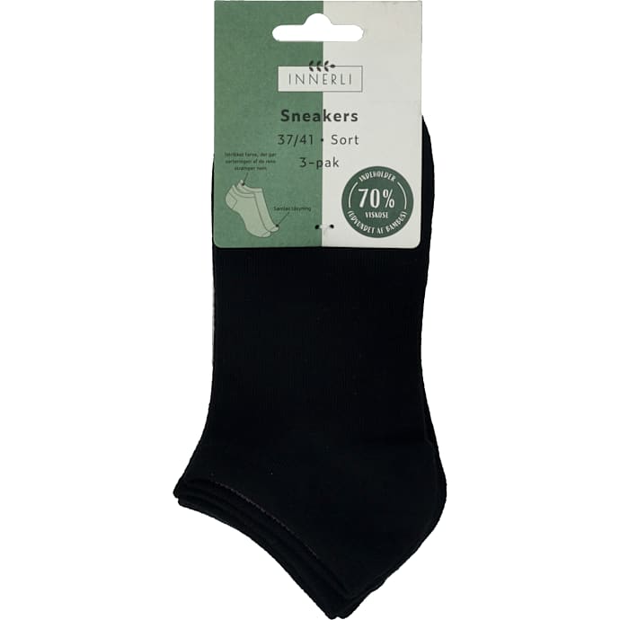 In bambus sneakers 3-pk sort 37/41 – produktbillede