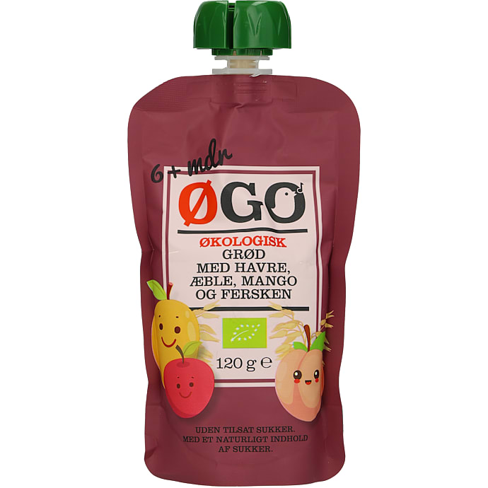 Grødsmoothie m. æble, mango og ferskenfra 6 mdr. øko