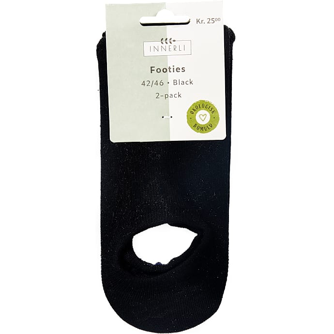 Herre footies str. 41/46 2-pak - sort – produktbillede