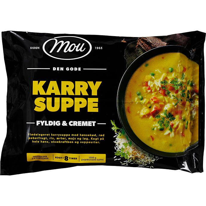 Karrysuppe m. kylling, ris og grøntsager – produktbillede