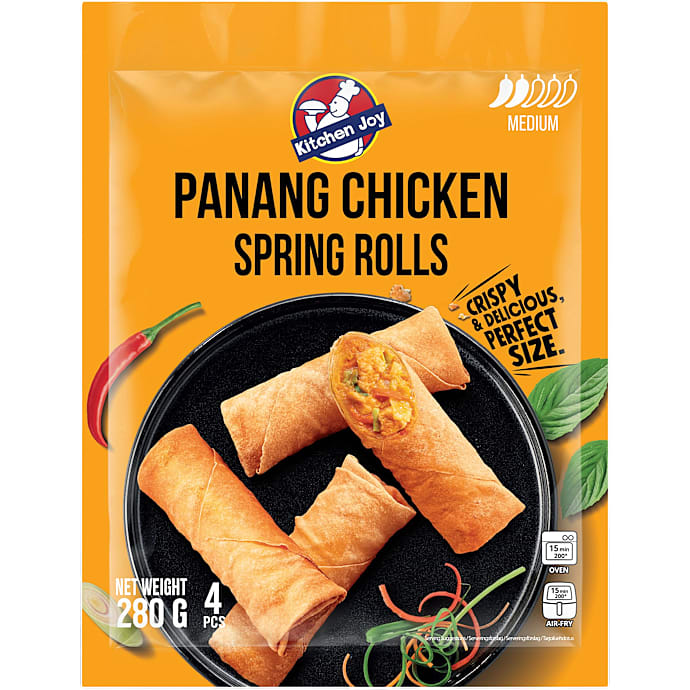 Forårsruller m. panang og kylling – produktbillede