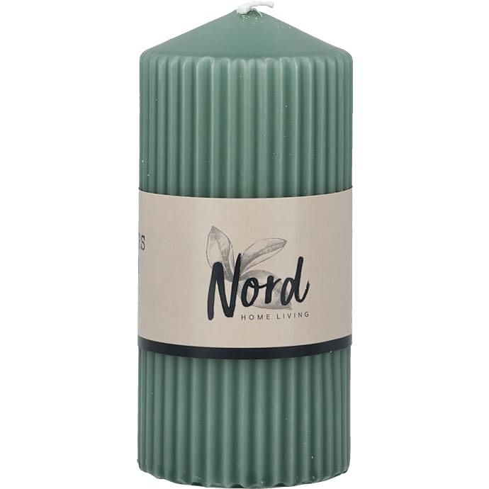Nord rillet bloklys 5,7x12 cm - heather