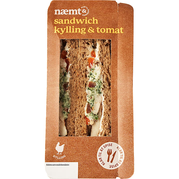 Sandwich m. kylling og tomat