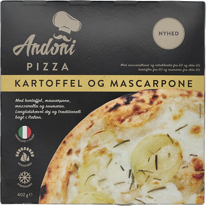 Pizza m. kartofler og mascarpone