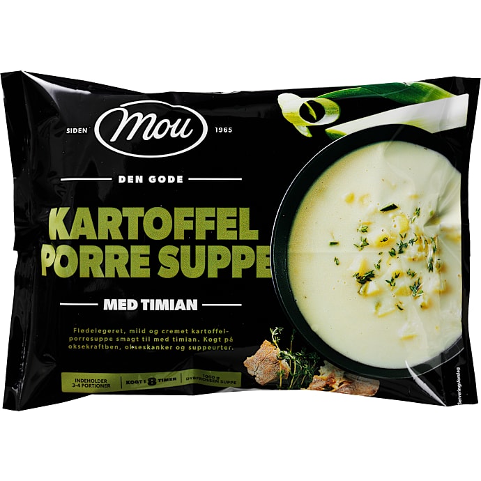 Kartoffel- og porresuppe m. timian