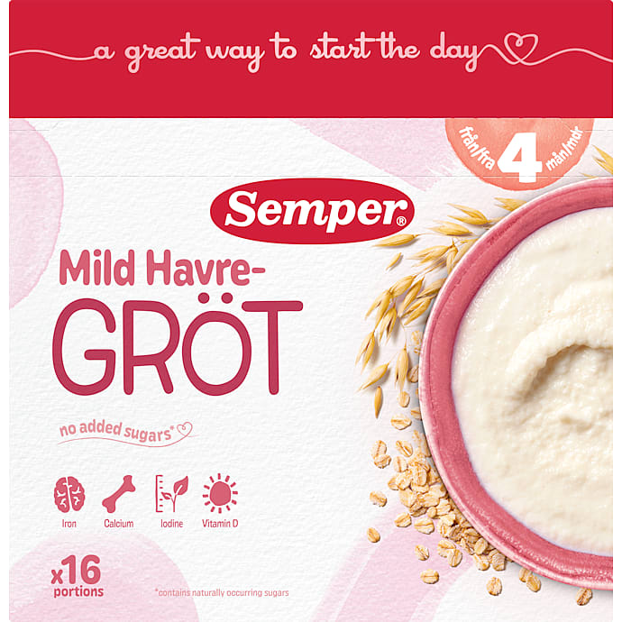 Grød m. havre fra 4 mdr.
