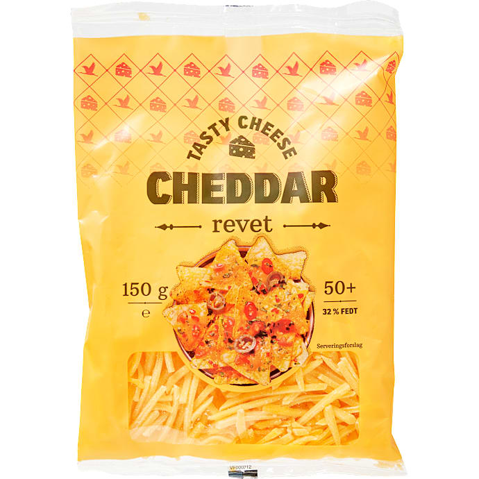 Revet rød cheddar 32% fedt – produktbillede
