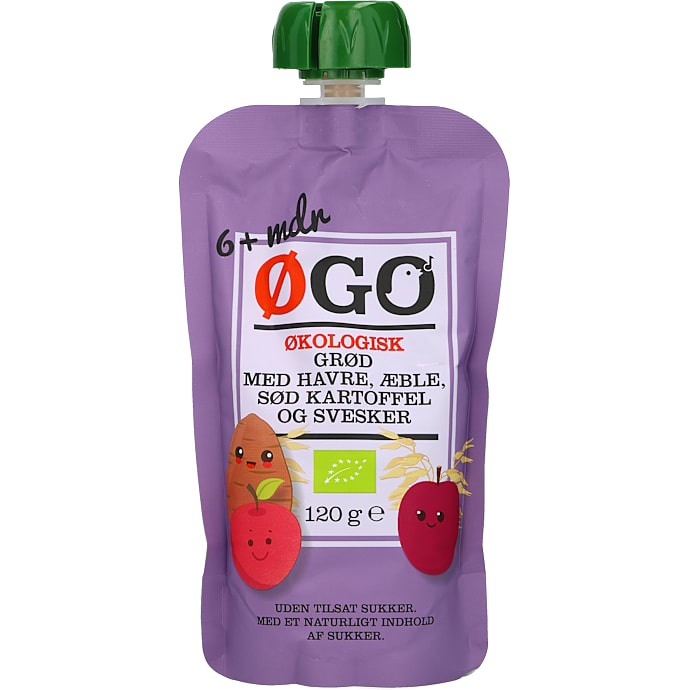 Grødsmoothie m. havre, æble, sød kartoffel og svesker fra 6 mdr. øko
