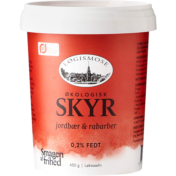 Skyr m. jordbær og rabarber øko