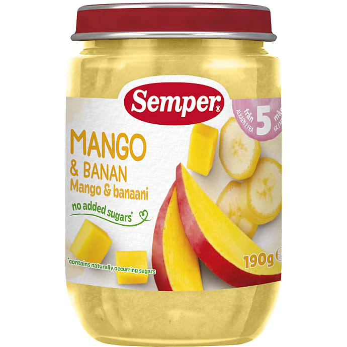 Frugtmos m. mango og banan fra 5 mdr.