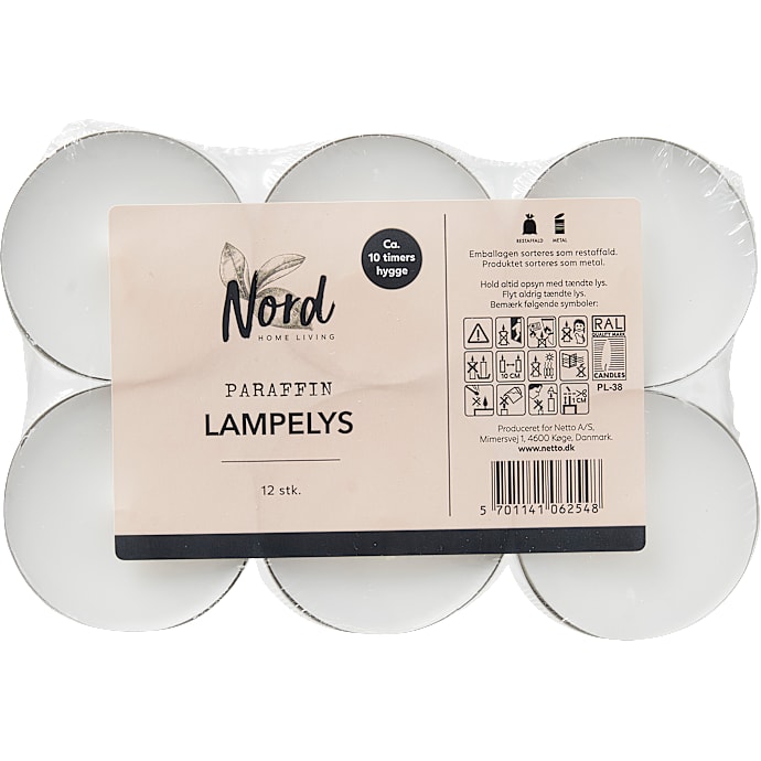 Nord lampelys 12-pak - hvid
