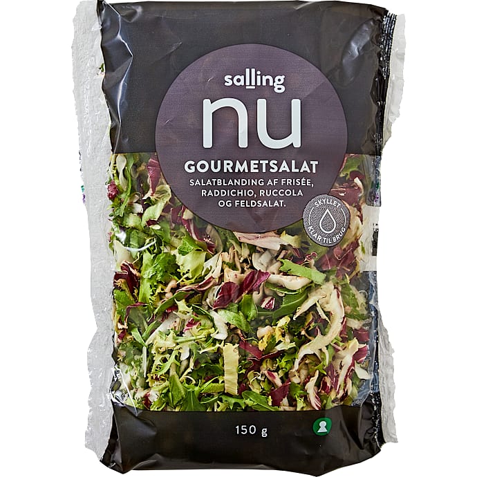 Snittet og skyllet gourmet salatblanding