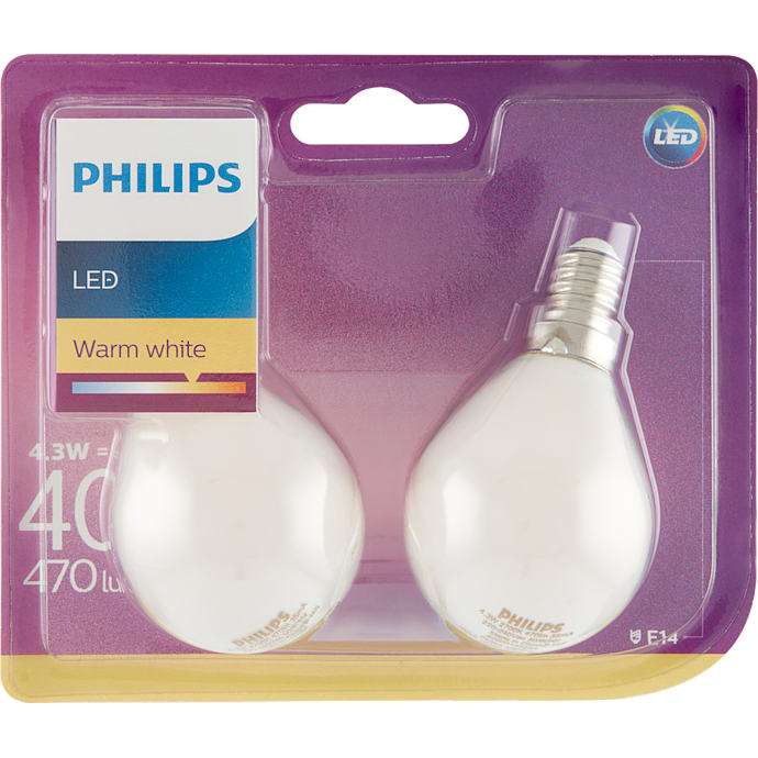 Philips LED-pærer 40W - varmt hvidt lys – produktbillede