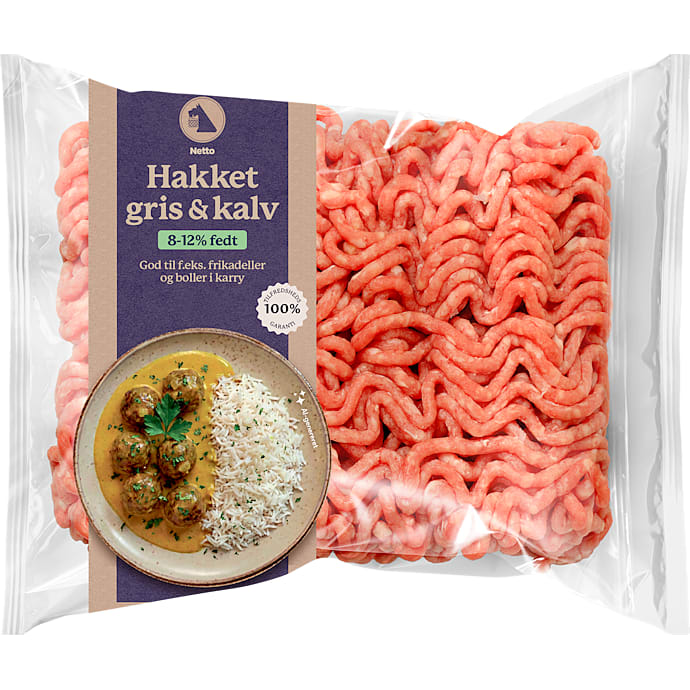 Hakket grise- og kalvekød 8-12% fedt