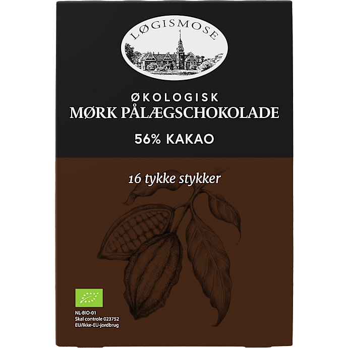 Mørk pålægschokolade 56% kakao øko