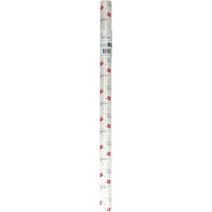 Gavepapir - hvid m. flag – produktbillede