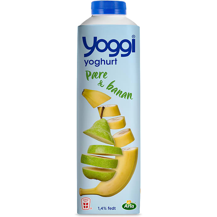Yoghurt m. pære og banan 1,4% fedt – produktbillede