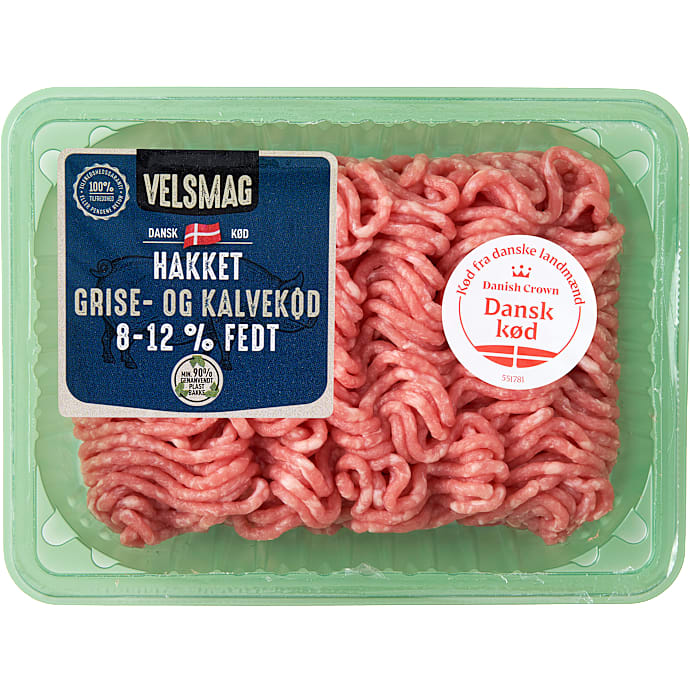 Hakket grise- og kalvekød 8-12% fedt