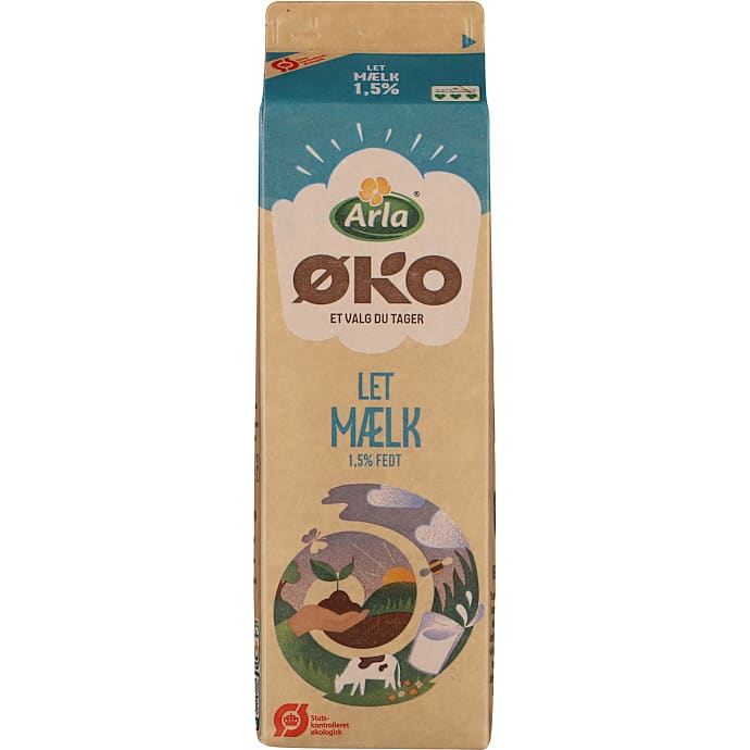 Letmælk 1,5% fedt øko – produktbillede
