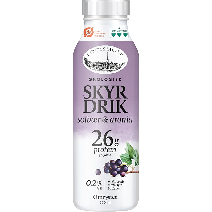 Løgismose skyrdrik solbær/aron øko 330ml