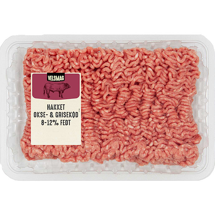 Velsmag Hakket Okse/Gris 8-12%
